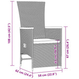 11 Piece Garden Dining Set with Cushions Grey Poly Rattan - Extra Image