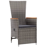 11 Piece Garden Dining Set with Cushions Grey Poly Rattan - 45-Degree Angle