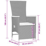 11 Piece Garden Dining Set with Cushions Grey Poly Rattan - Extra Image
