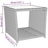3 Piece Garden Dining Set with Cushions Grey Poly Rattan - 45-Degree Angle