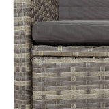 11 Piece Garden Dining Set with Cushions Grey Poly Rattan - 45-Degree Angle
