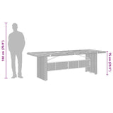 11 Piece Garden Dining Set with Cushions Grey Poly Rattan - Extra Image