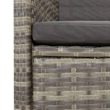 11 Piece Garden Dining Set with Cushions Grey Poly Rattan - 45-Degree Angle