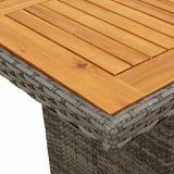 11 Piece Garden Dining Set with Cushions Grey Poly Rattan - Close-Up Angle