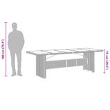 9 Piece Garden Dining Set with Cushions Grey Poly Rattan - Extra Image