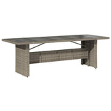 11 Piece Garden Dining Set with Cushions Grey Poly Rattan - 45-Degree Angle