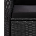 9 Piece Garden Dining Set with Cushions Black Poly Rattan