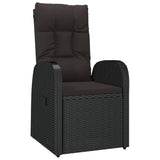 11 Piece Garden Dining Set with Cushions Black Poly Rattan - Side View
