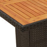 7 Piece Garden Dining Set with Cushions Black Poly Rattan - Rear View