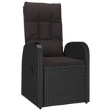 9 Piece Garden Dining Set with Cushions Black Poly Rattan - Side View