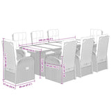 9 Piece Garden Dining Set with Cushions Black Poly Rattan - Close-Up Angle