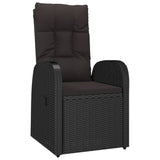 11 Piece Garden Dining Set with Cushions Black Poly Rattan - Side View