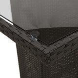 11 Piece Garden Dining Set with Cushions Black Poly Rattan - Close-Up Angle