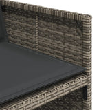 5 Piece Garden Dining Set with Cushions Grey Poly Rattan