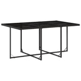 7 Piece Garden Dining Set with Cushions Black Poly Rattan - Top-Down View
