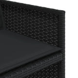 9 Piece Garden Dining Set with Cushions Black Poly Rattan