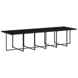 13 Piece Garden Dining Set with Cushions Black Poly Rattan - Top-Down View