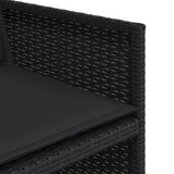 13 Piece Garden Dining Set with Cushions Black Poly Rattan