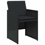 9 Piece Garden Dining Set with Cushions Black Poly Rattan - Top-Down View