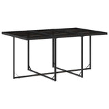 11 Piece Garden Dining Set with Cushions Black Poly Rattan - Side View