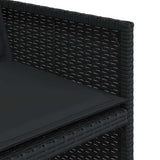 11 Piece Garden Dining Set with Cushions Black Poly Rattan - Close-Up Angle