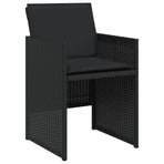 13 Piece Garden Dining Set with Cushions Black Poly Rattan
