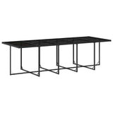 15 Piece Garden Dining Set with Cushions Black Poly Rattan - Side View