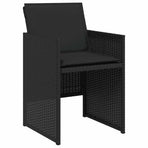 15 Piece Garden Dining Set with Cushions Black Poly Rattan