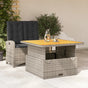 2 Piece Garden Dining Set with Cushions Grey Poly Rattan