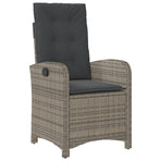 4 Piece Garden Dining Set with Cushions Grey Poly Rattan