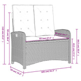4 Piece Garden Dining Set with Cushions Grey Poly Rattan