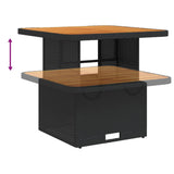 3 Piece Garden Dining Set with Cushions Black Poly Rattan - Close-Up Angle