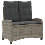 4 Piece Garden Dining Set with Cushions Grey Poly Rattan - Side View