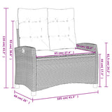 4 Piece Garden Dining Set with Cushions Grey Poly Rattan