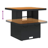 3 Piece Garden Dining Set with Cushions Black Poly Rattan - Close-Up Angle