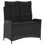 4 Piece Garden Dining Set with Cushions Black Poly Rattan - Top-Down View