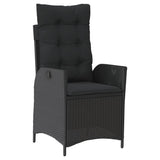 4 Piece Garden Dining Set with Cushions Black Poly Rattan