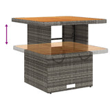 5 Piece Garden Dining Set with Cushions Grey Poly Rattan - 45-Degree Angle