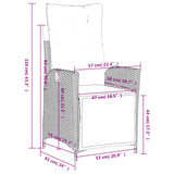 5 Piece Garden Dining Set with Cushions Grey Poly Rattan - Extra Image