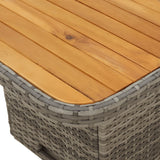 4 Piece Garden Dining Set with Cushions Grey Poly Rattan - Close-Up Angle