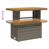 4 Piece Garden Dining Set with Cushions Grey Poly Rattan - Rear View
