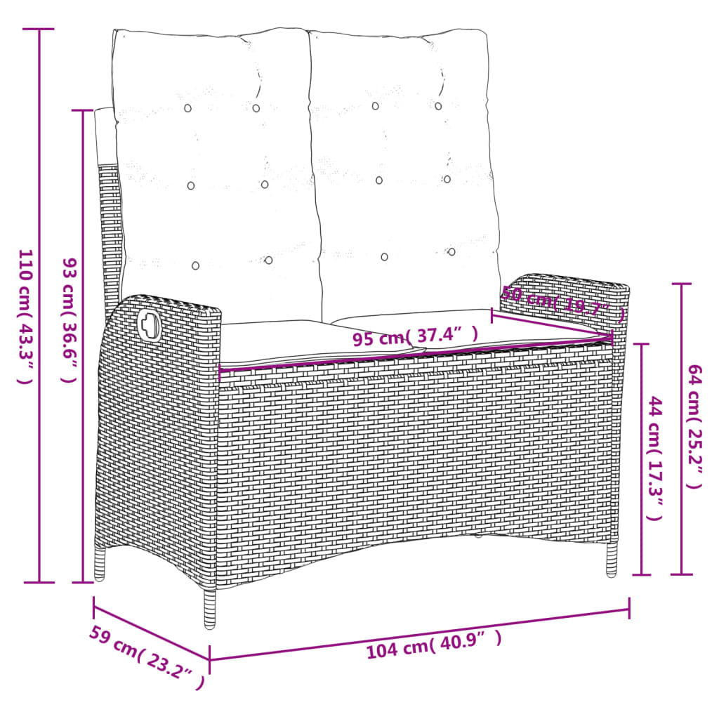 4 Piece Garden Dining Set with Cushions Grey Poly Rattan