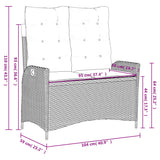 4 Piece Garden Dining Set with Cushions Grey Poly Rattan - Extra Image