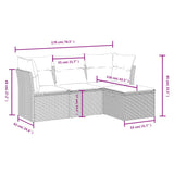 4 Piece Garden Sofa Set with Cushions Grey Poly Rattan - Top-Down View