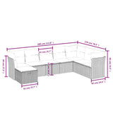 8 Piece Garden Sofa Set with Cushions Black Poly Rattan