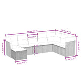8 Piece Garden Sofa Set with Cushions Grey Poly Rattan