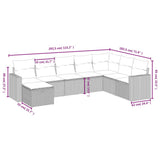 8 Piece Garden Sofa Set with Cushions Grey Poly Rattan - Top-Down View