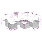 8 Piece Garden Sofa Set with Cushions Grey Poly Rattan - Top-Down View