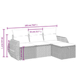 4 Piece Garden Sofa Set with Cushions Grey Poly Rattan - Top-Down View