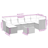 9 Piece Garden Sofa Set with Cushions Black Poly Rattan